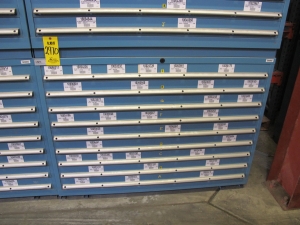 LISTA HEAVY DUTY 9-DRAWER PARTS CABINET W/ CONTENTS (W-50) LOADING & HANDLING FEE $25-